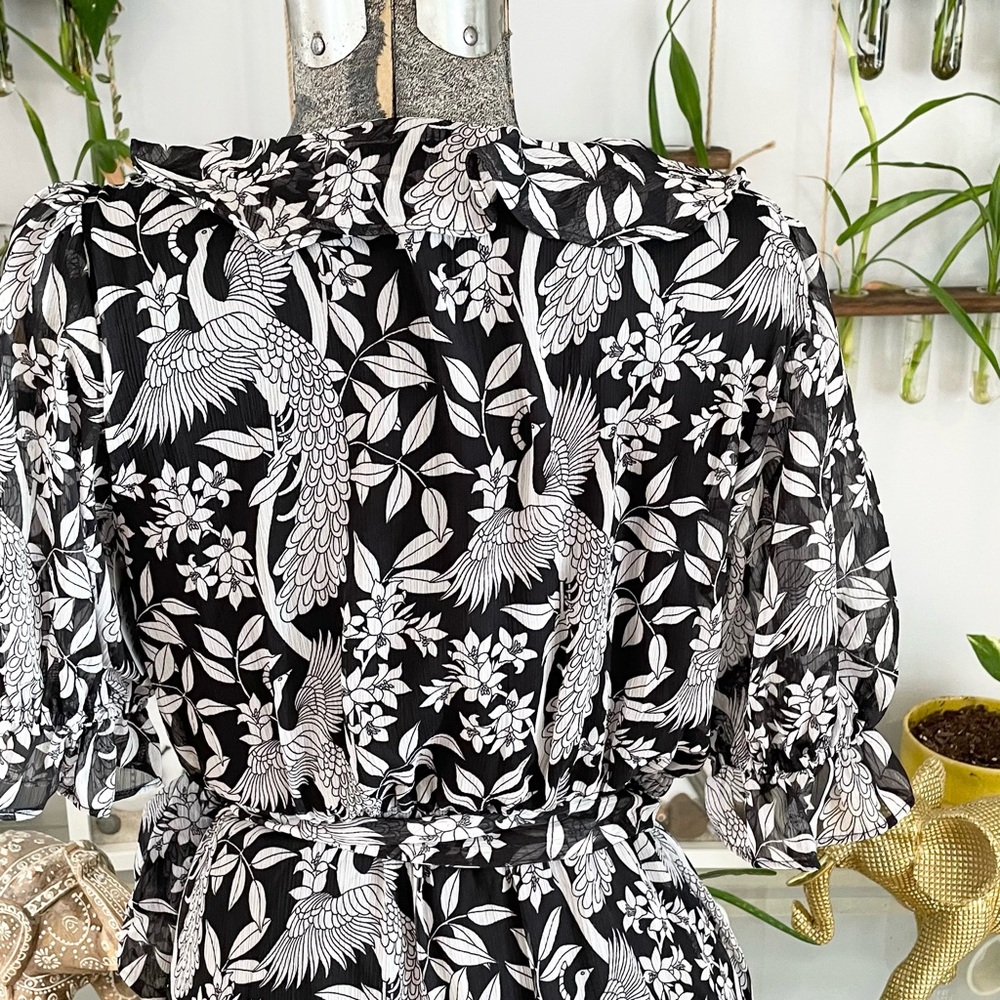 Black and white floral print LC Lauren Conrad Midi Dress - Picture 9 of 10